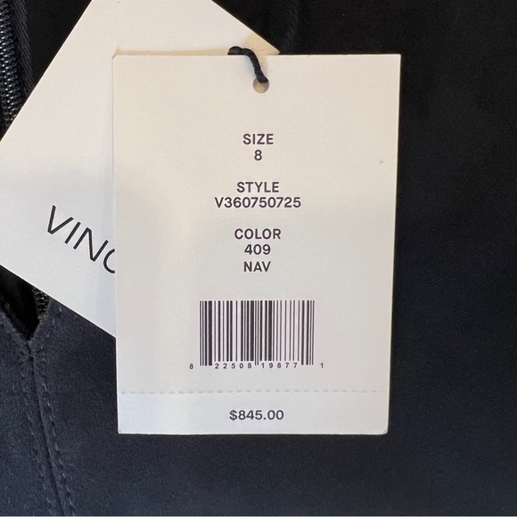 Vince Suede Navy Sheath Dress Size 8 NEW NWT $845 - Picture 6 of 8